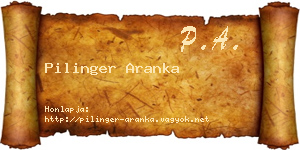Pilinger Aranka névjegykártya